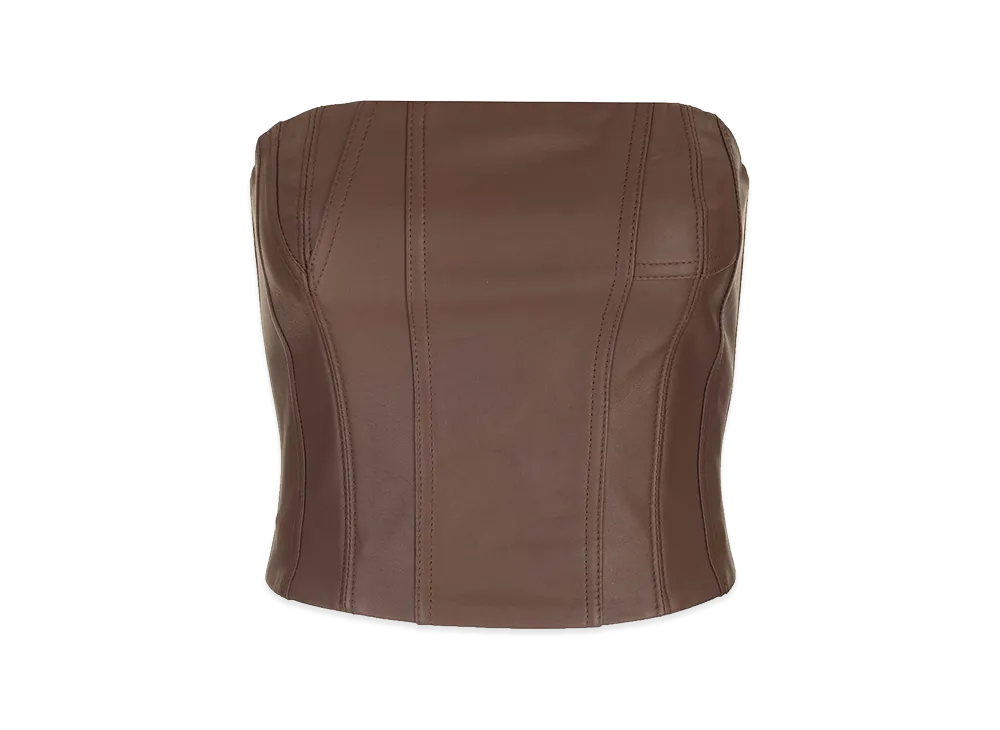 AMIRI Women's Leather Bustier "Brown"