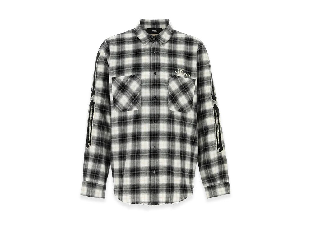 AMIRI Embroidered Flannel Shirt "Black"