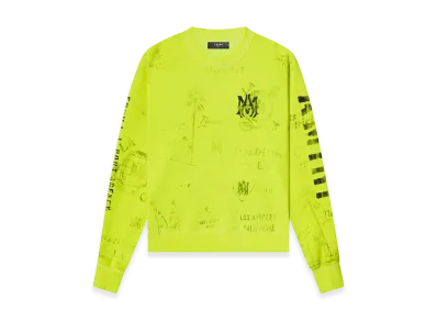 AMIRI Army Stencil Crew "Lime"