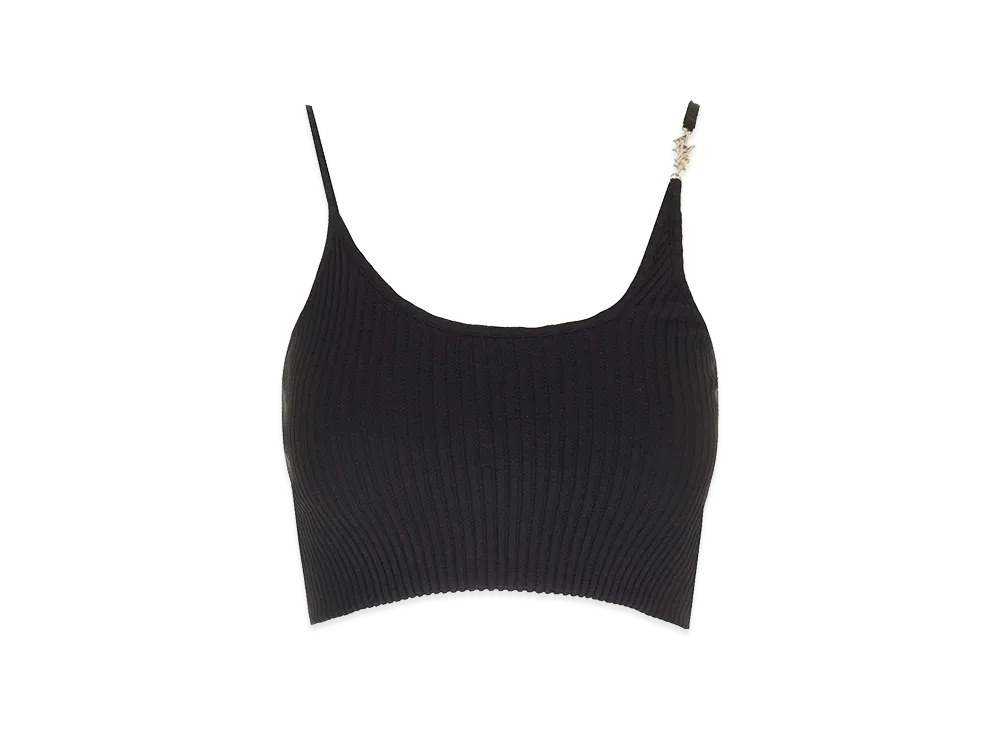 AMIRI Women's Ribbed Cotton Crop Top "Black"