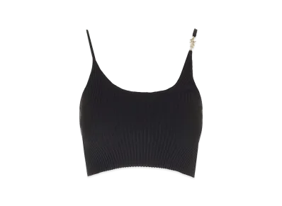 AMIRI Women's Ribbed Cotton Crop Top "Black"