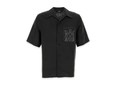 AMIRI Slate Modal Blend Short Sleeve Shirt "Black"