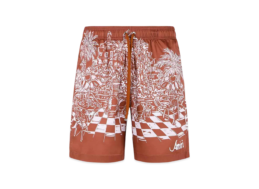 AMIRI Terracotta Polyester Swimsuit "Red"