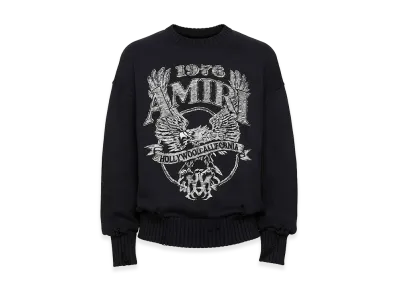 AMIRI Graphic-Print Distressed Sweater "Black"