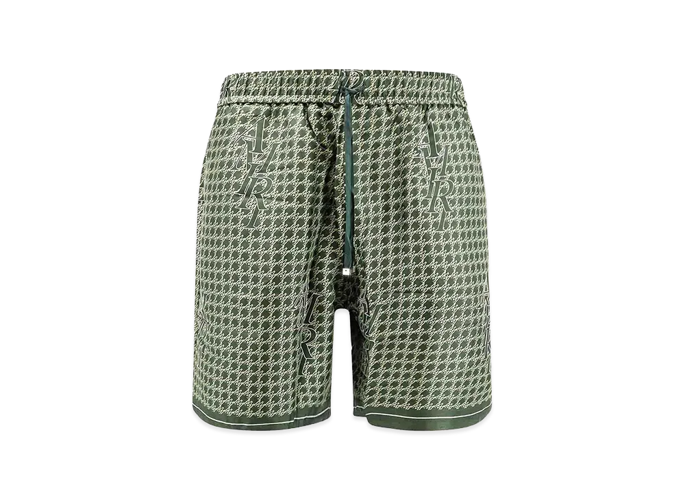 AMIRI Silk Bermuda Shorts With Logo Print "Green"