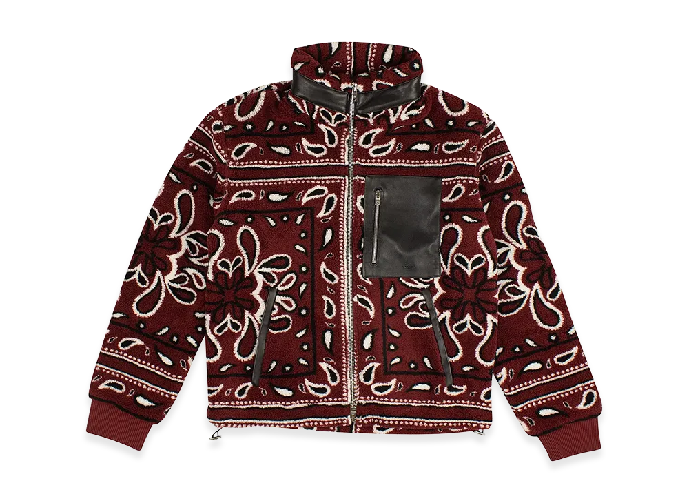 AMIRI Printed Bandana Polar Fleece Jacket "Red"