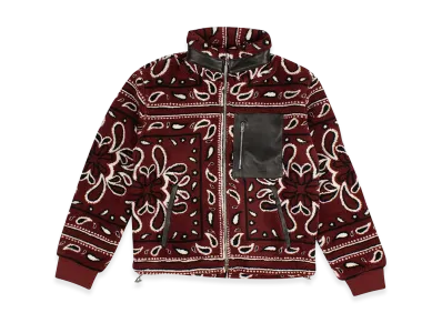 AMIRI Printed Bandana Polar Fleece Jacket "Red"