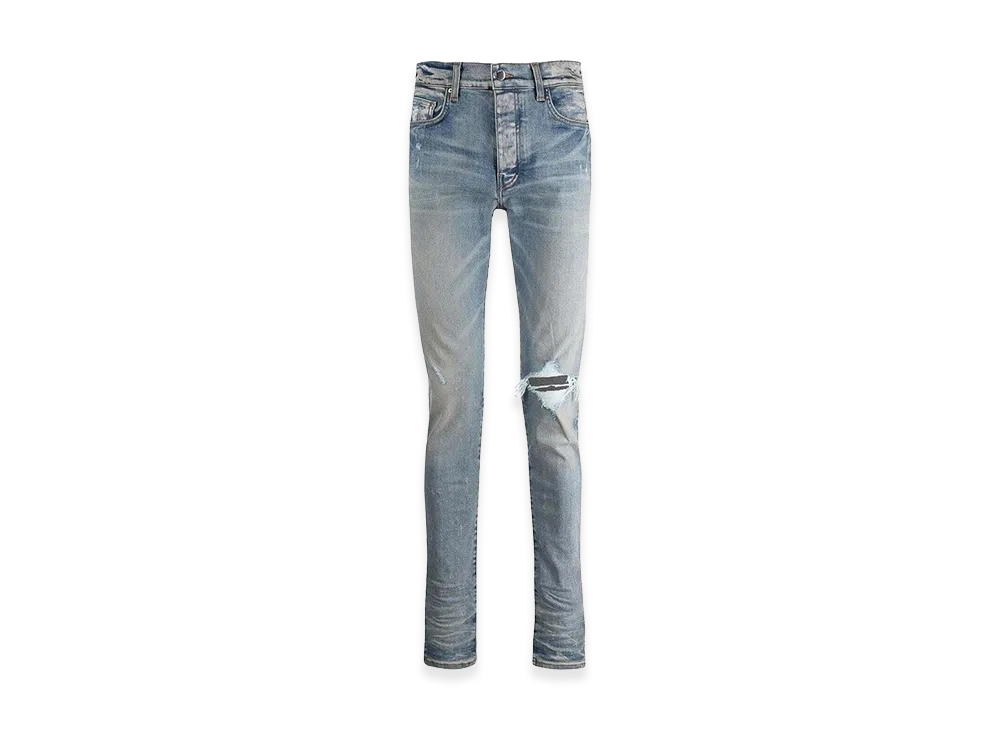 AMIRI Distressed Look Skinny Jeans "Light Blue"