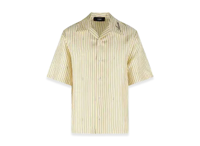 AMIRI Script Bowling Silk Short Sleeve Shirt "Yellow"