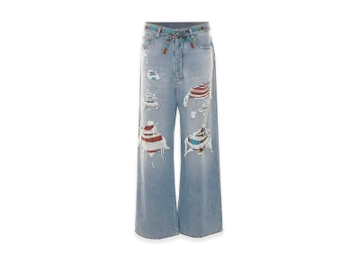 AMIRI Surfrider Flannel Repair Jeans "Blue"