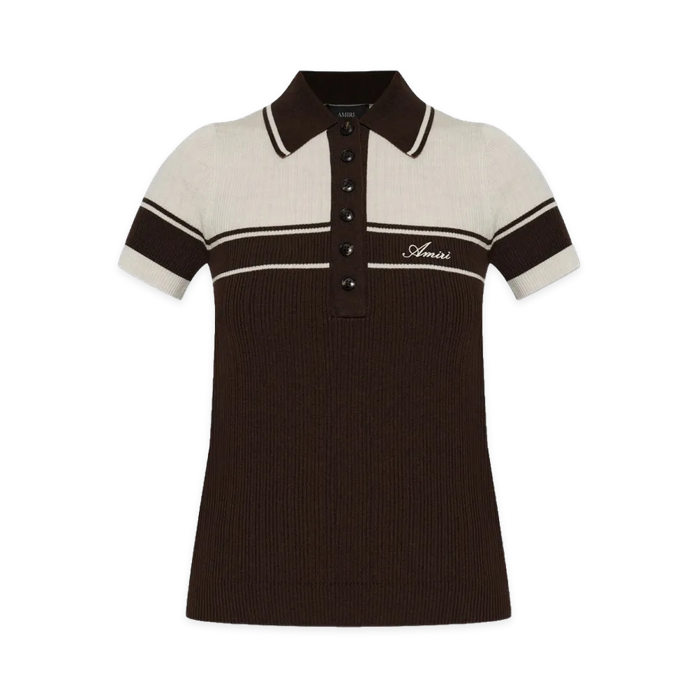 AMIRI Women's Wool Polo Shirts "Husk"