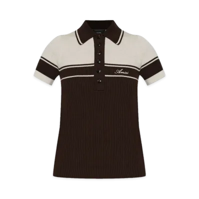 AMIRI Women's Wool Polo Shirts "Husk"