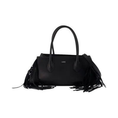 AMIRI Women's Fringe Honey 40 Shoulder Bag "Black"