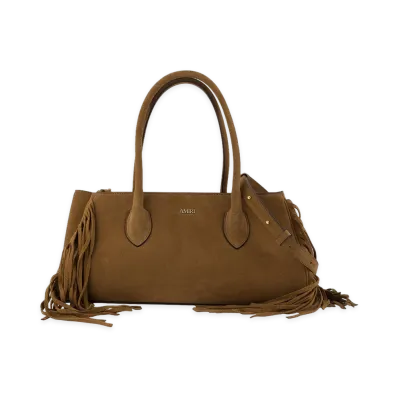 AMIRI Women's Fringe Honey 40 Shoulder Bag "Brown"