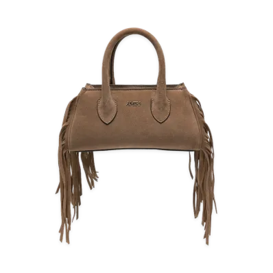 AMIRI Women's Suede Fringe Micro Honey Bag "Brown"