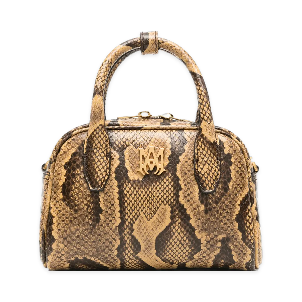 AMIRI Women's Python Embossed Micro MA Bowling Bag "Brown"