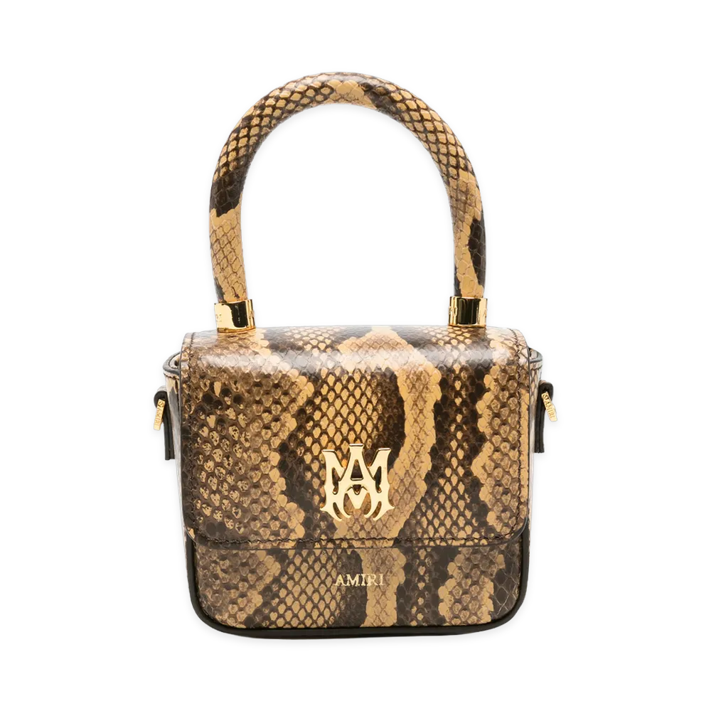 AMIRI Women's Python Embossed Nano MA Bag "Brown"
