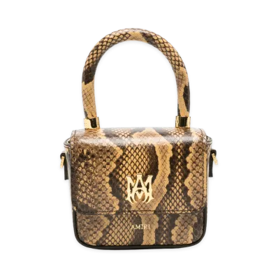 AMIRI Women's Python Embossed Nano MA Bag "Brown"