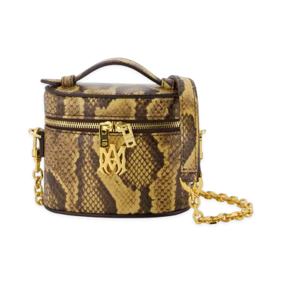 AMIRI Women's Python Embossed Nano Vanity Bag "Brown"