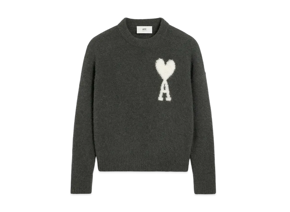 AMI PARIS Crew Neck Sweater "Dark Gray" UKS025KN0032061