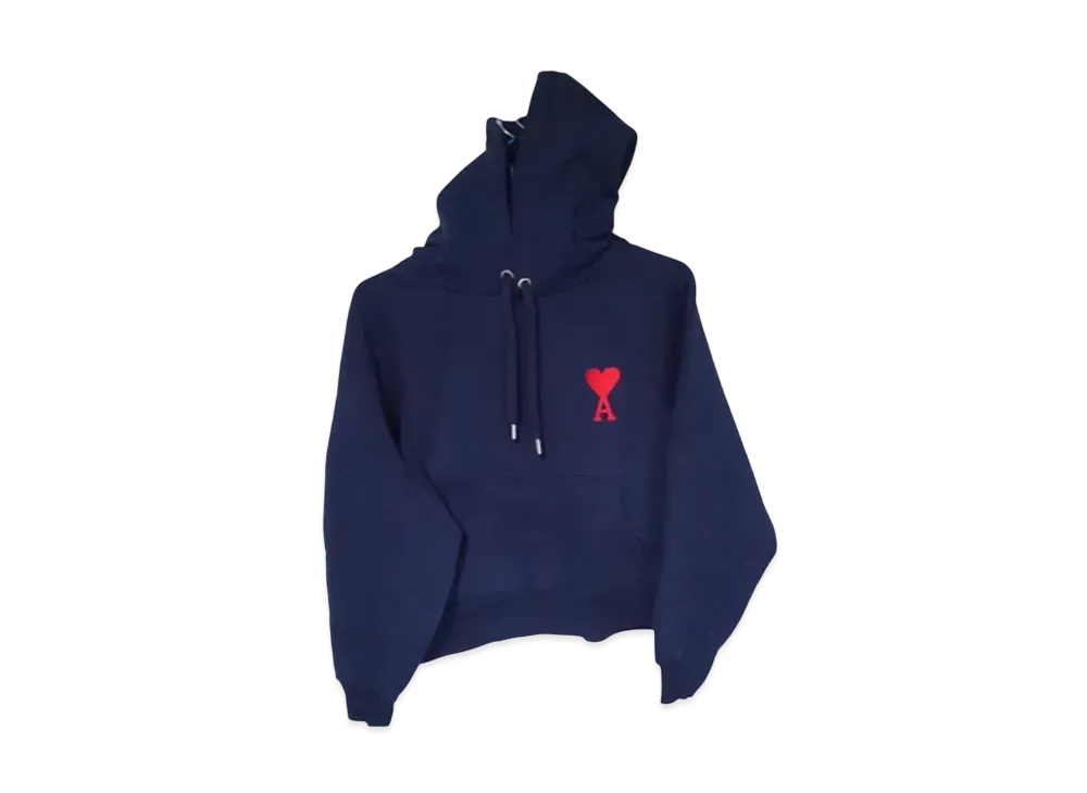 AMI PARIS Ami De Coeur Embroider Logo Hoodie "Navy"