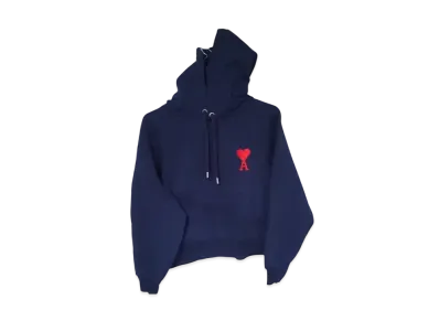 AMI PARIS Ami De Coeur Embroider Logo Hoodie "Navy"