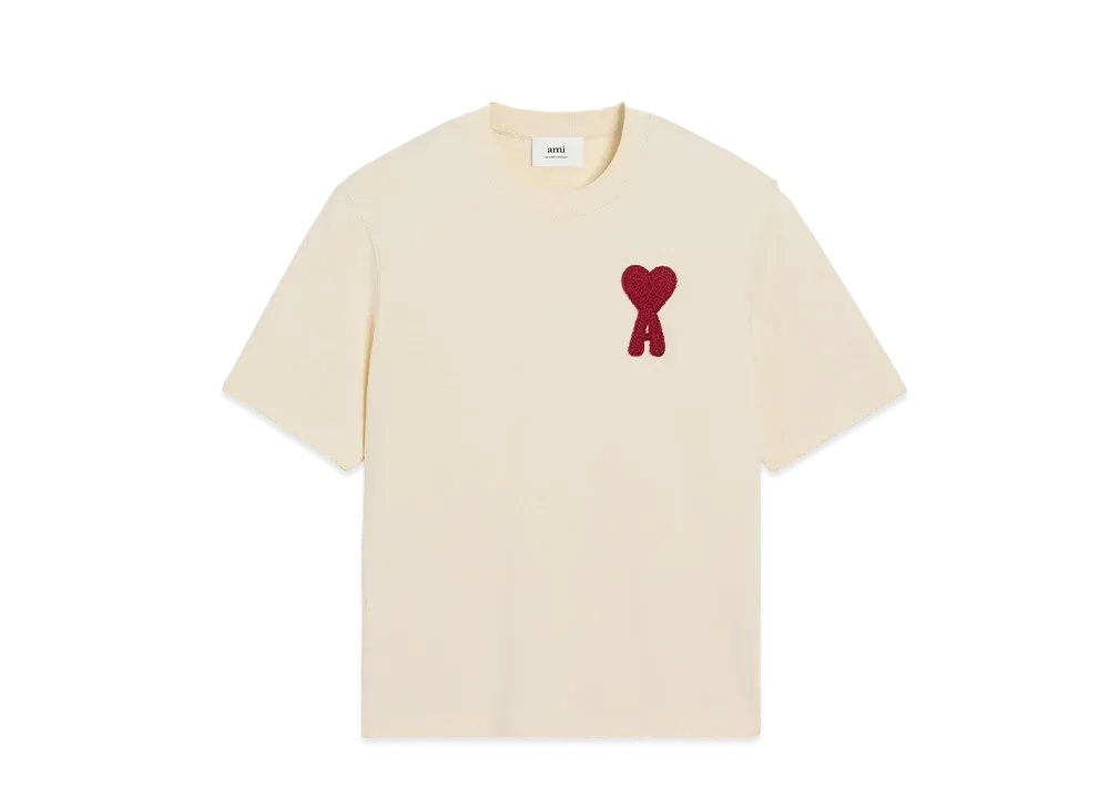 AMI PARIS Ami de Coeur Patch T-Shirt "BlancCreme"