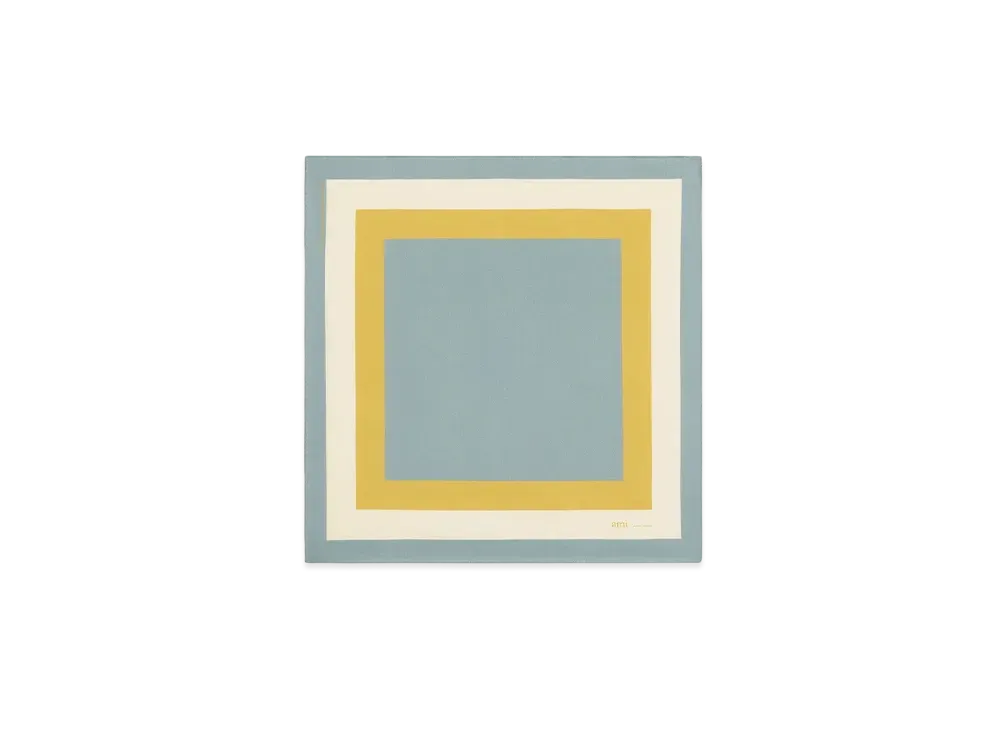 AMI PARIS Tricolor Silk Bandana "Ardoise/Beurre/Curry"