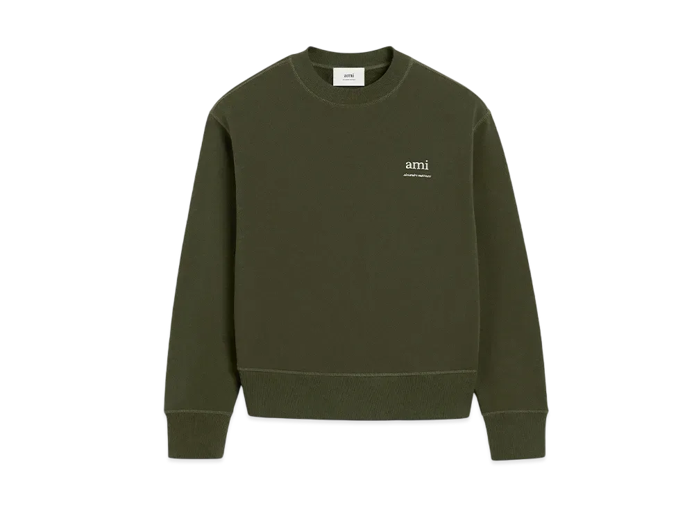 AMI PARIS Cotton Sweatshirt "Loden"