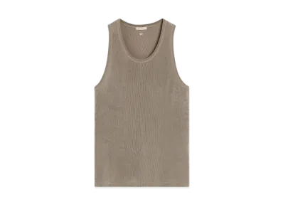 AMI PARIS Light Shiny Ribbed Jersey Tank Top "Cendre"