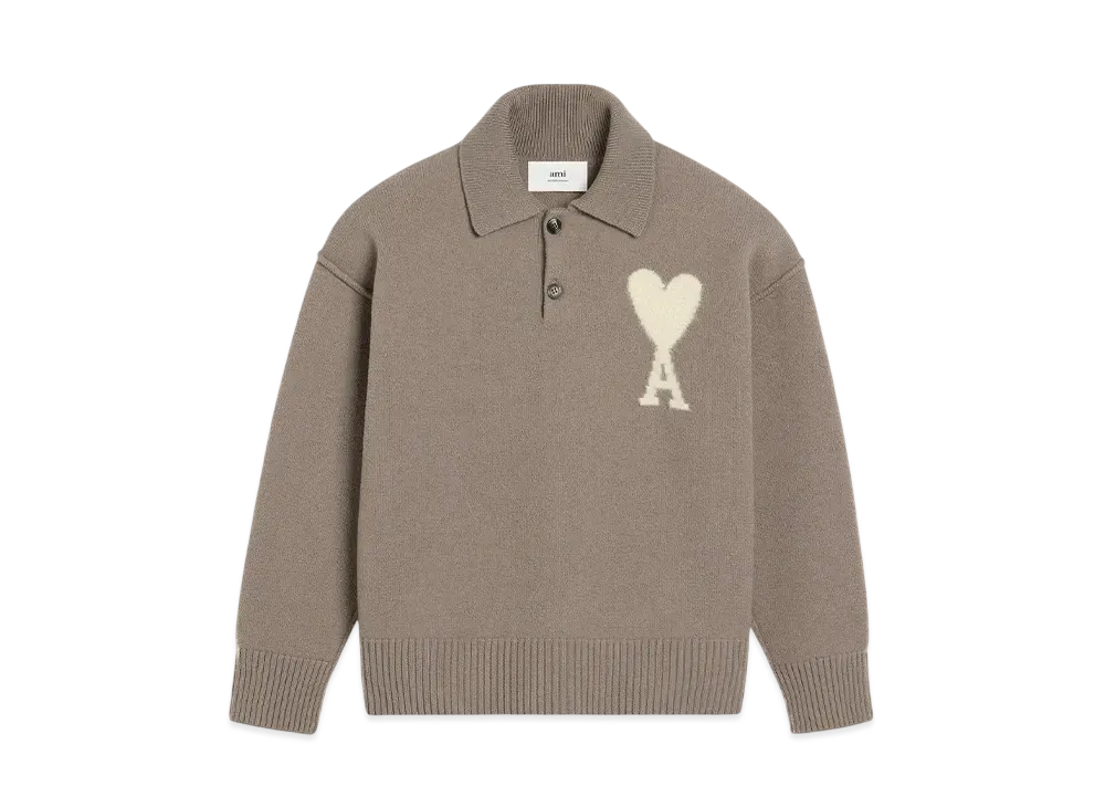 AMI PARIS Amidoucourt Polo "Cendre/Ecru"