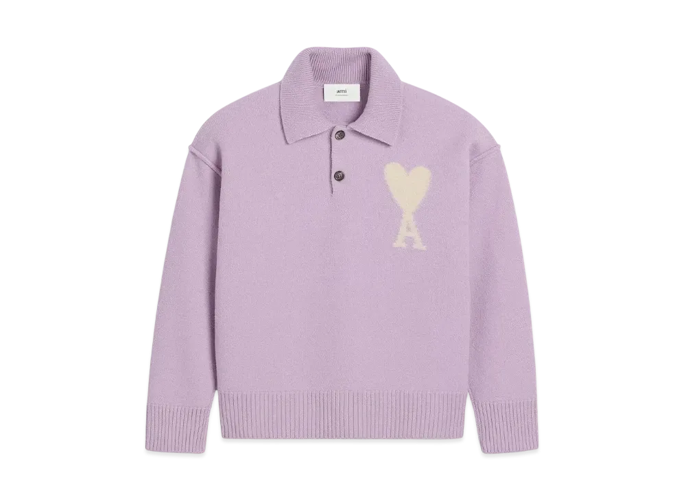 AMI PARIS Amidoucourt Polo "Lilac/OffWhite"