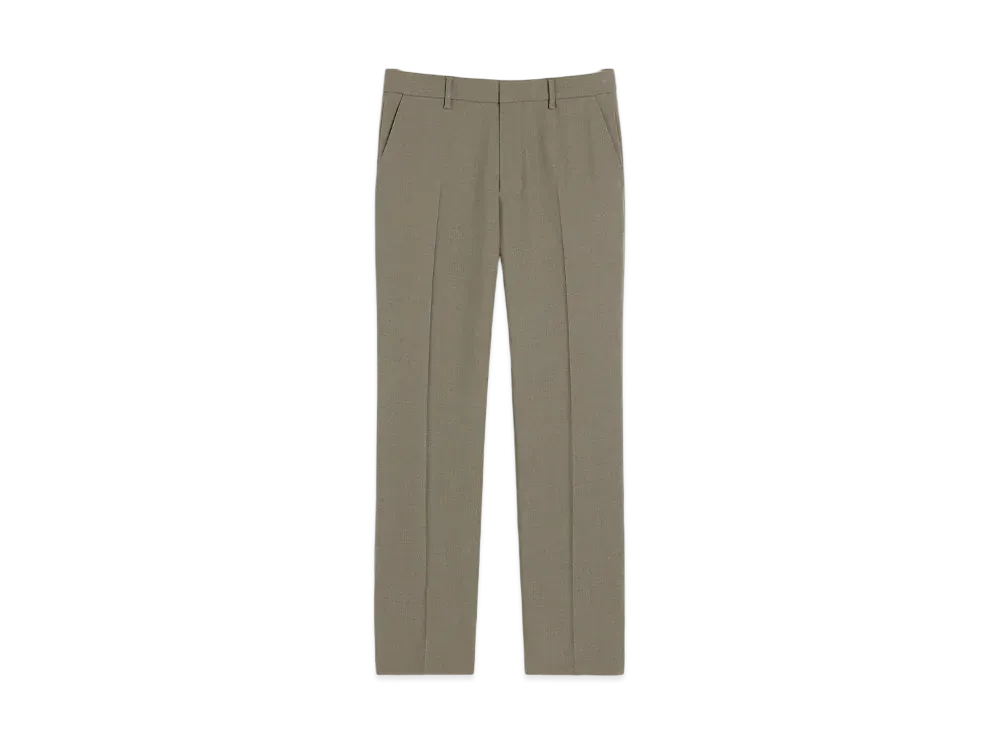 AMI PARIS Taupe Wool Straight-Fit Pants "GrisFume"