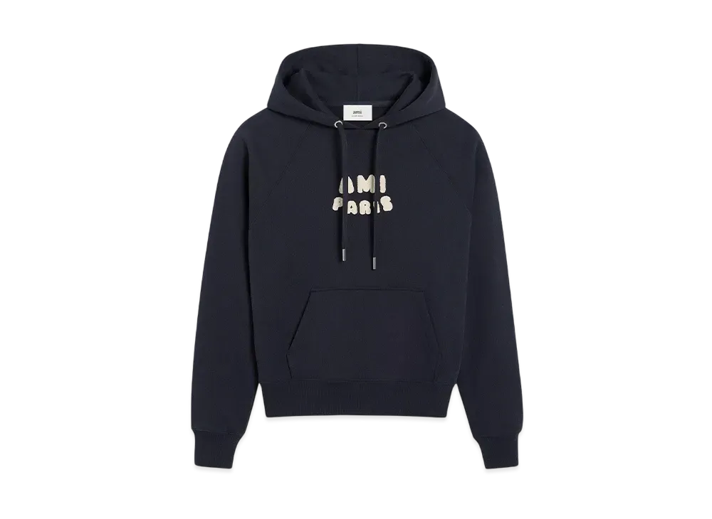 AMI PARIS Paris Patch Hoodie "NavyBlue"