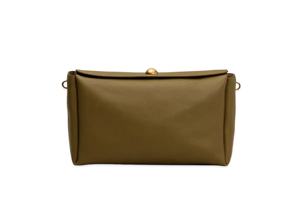 AMI PARIS Leather Large Carousel Bag "Khaki"