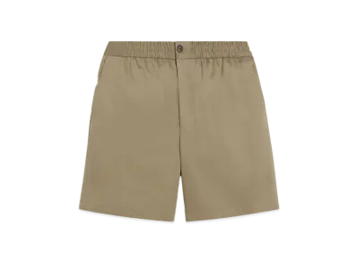 AMI PARIS Cotton Elastic-Waist Shorts "Laurier"