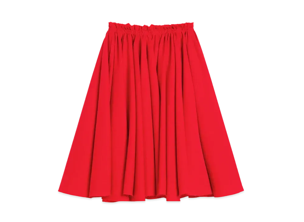 AMI PARIS Wool Godet Skirt "Coquelicot"