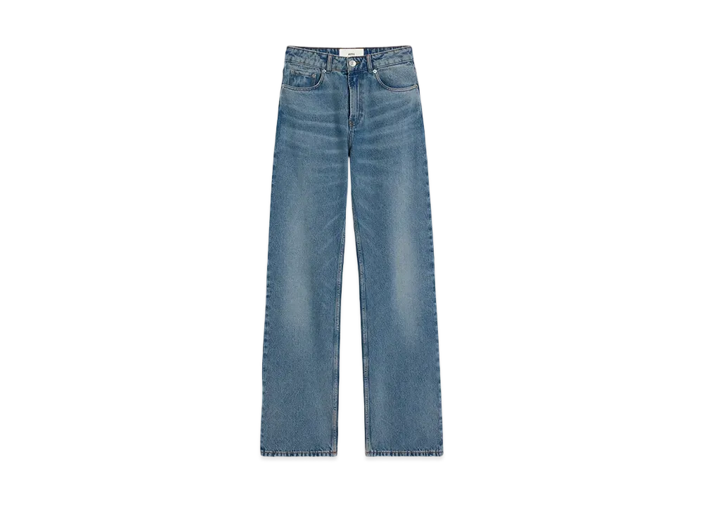 AMI PARIS Blue Cotton Large Fit Jeans "Usedblue"