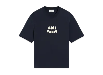 AMI PARIS Paris Patch Tee "NavyBlue"