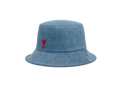 AMI PARIS Amidoucourt Embroidered Bucket Hat "UsedBlue"
