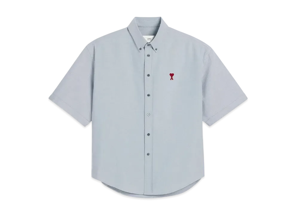 AMI PARIS Cotton Boxy-Fit Short-Sleeve Shirt 