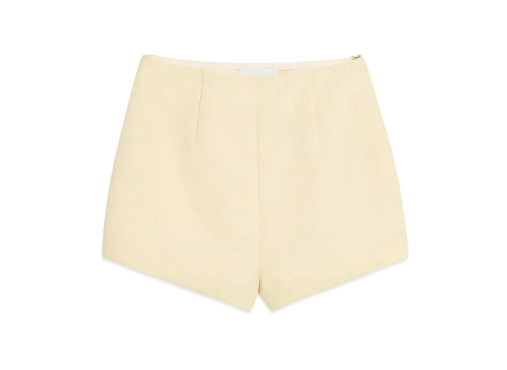 AMI PARIS Wool High-Waisted Mini Shorts "Beurre"