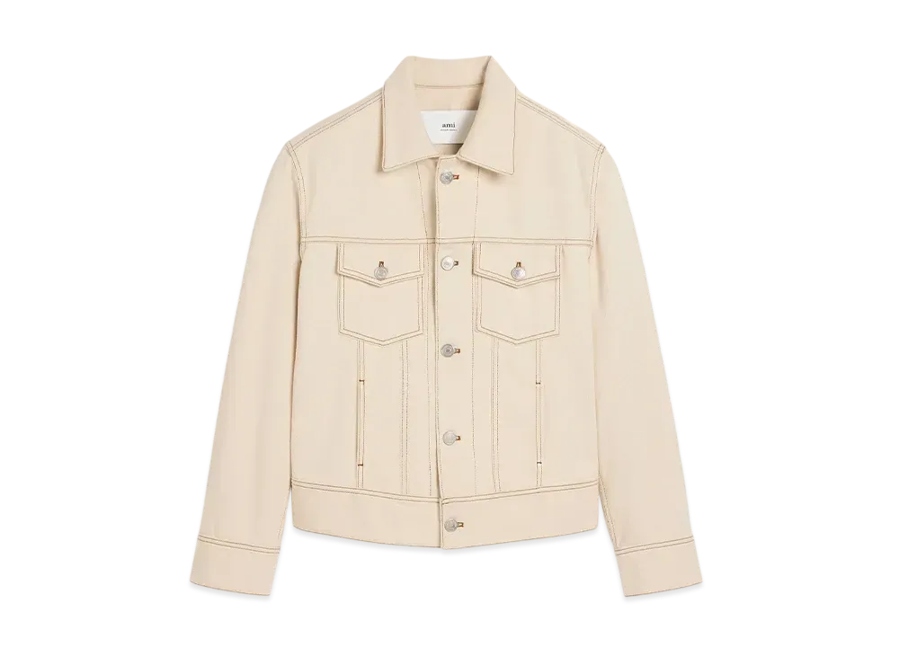 AMI PARIS Paris Trucker Jacket "BlancCreme"