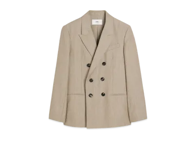 AMI PARIS Wool Backslit Double-Breasted Jacket "Gingembre"