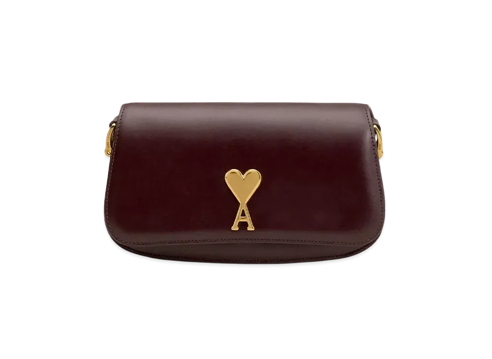 AMI PARIS Paris Paris Shoulder Bag "Aubergine"