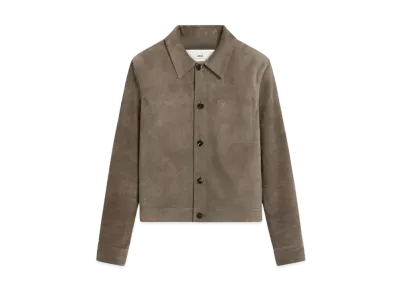 AMI PARIS Leather Button Jacket "Cendre"