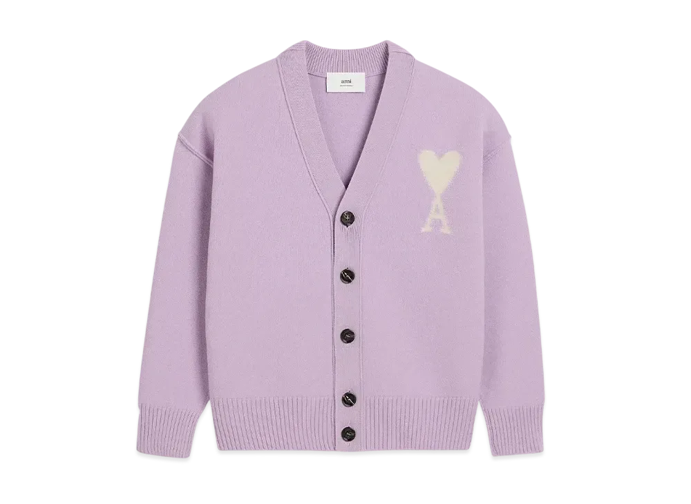 AMI PARIS Amidoucourt Cardigan "Lilac/OffWhite"
