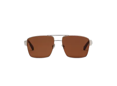 AMI PARIS Stainless Steel 75007 Sunglasses "Argent/Aubergine"