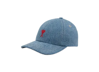 AMI PARIS Amidoucourt Embroidered Cap "UsedBlue"