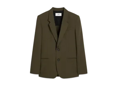 AMI PARIS Wool Semi-Lined Jacket "OliveNoire"